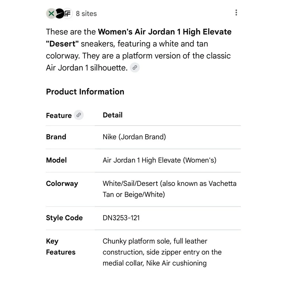 Nike Air‎ Jordan 1 High Elevated Women Zip Sneakers White Tan DN3253 121 Size 10